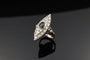 Bague 52 Bacio d’Oriente - Bague Figaró en or blanc, saphir et diamants 58 Facettes anello bacio d'oriente