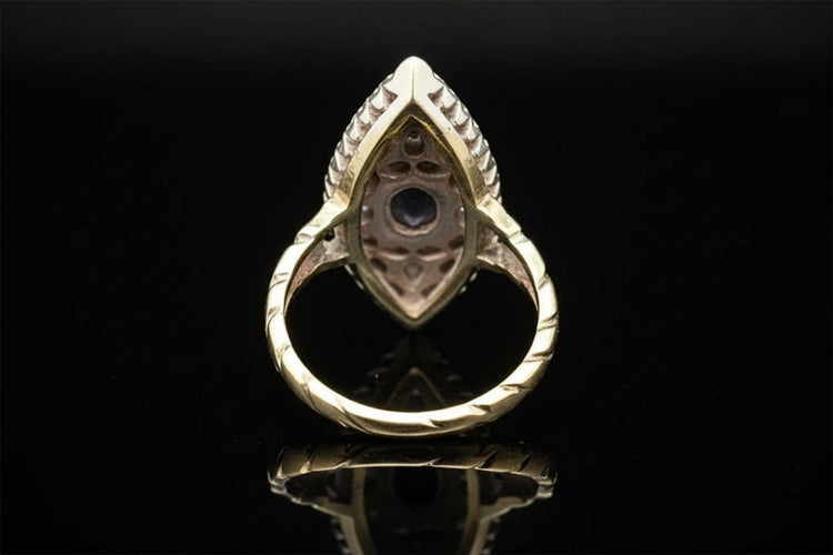 Bague 52 Bacio d’Oriente - Bague Figaró en or blanc, saphir et diamants 58 Facettes anello bacio d'oriente