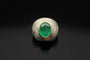 Bague 54 Del Verde - Bague de petit doigt en or blanc et émeraude 58 Facettes anello mignolo del verde
