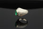 Bague 54 Del Verde - Bague de petit doigt en or blanc et émeraude 58 Facettes anello mignolo del verde