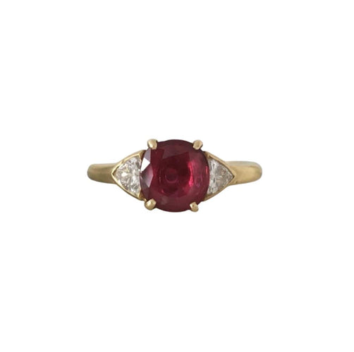 Bague 50.5 Bague vintage en or jaune 18K rubis et diamants 58 Facettes 255