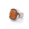 Bague 54 Bague en or blanc 18 ct avec opale de feu et diamants 58 Facettes 222/A 26 115/26