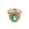 Bague 52 Bague en or jaune 18 ct avec émeraude et diamants 58 Facettes 221/26 A 114/26