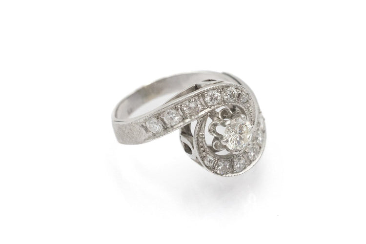 Bague 52 Bague en or blanc 585 avec diamants 58 Facettes 12113
