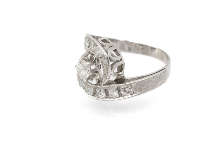 Bague 52 Bague en or blanc 585 avec diamants 58 Facettes 12113