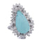 Bague 54 Bague en or 18 carats avec turquoise et diamants 58 Facettes AN612 (05519)