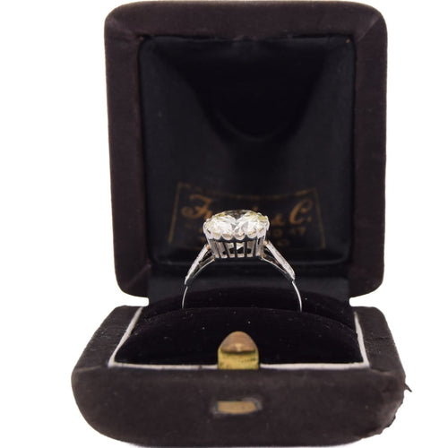 Bague 58 Bague solitaire vintage rétro en platine 950 avec diamants 58 Facettes AN278 (000519)