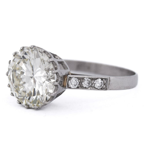 Bague 58 Bague solitaire vintage rétro en platine 950 avec diamants 58 Facettes AN278 (000519)
