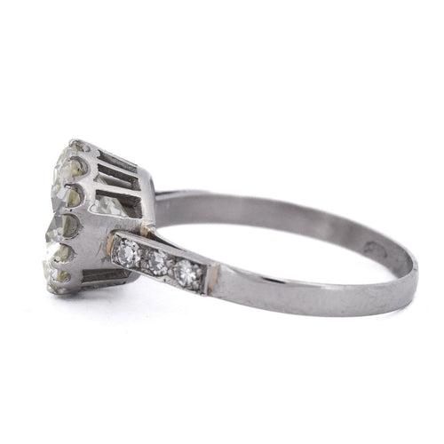 Bague 58 Bague solitaire vintage rétro en platine 950 avec diamants 58 Facettes AN278 (000519)