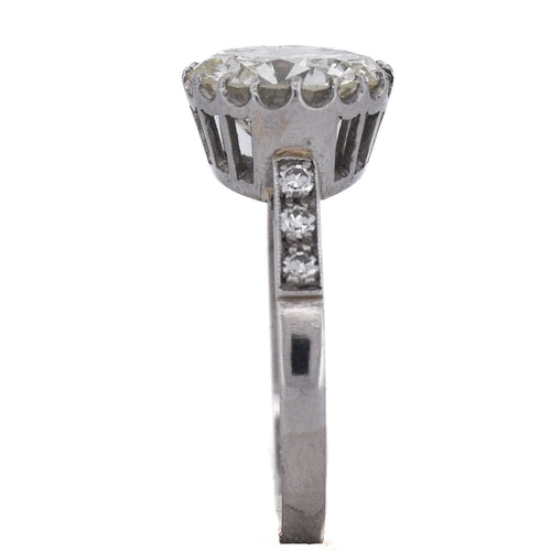 Bague 58 Bague solitaire vintage rétro en platine 950 avec diamants 58 Facettes AN278 (000519)