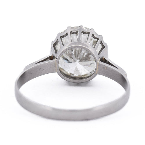 Bague 58 Bague solitaire vintage rétro en platine 950 avec diamants 58 Facettes AN278 (000519)