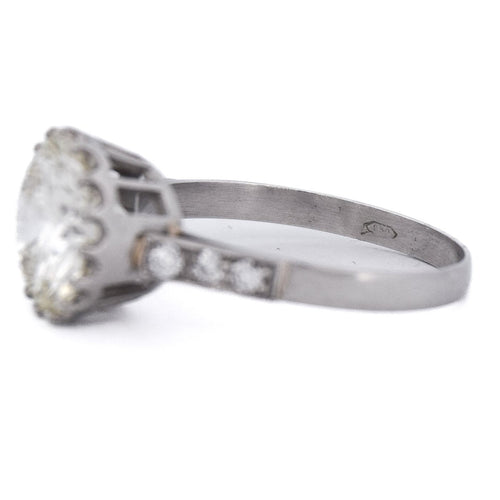 Bague 58 Bague solitaire vintage rétro en platine 950 avec diamants 58 Facettes AN278 (000519)