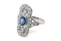 Bague 55 Bague Art déco en platine, saphir et diamants 58 Facettes 12026