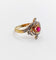 Bague 54.5 Bague tourbillon ancienne en or 18k et platine, rubis synthétique et diamants 58 Facettes A07007