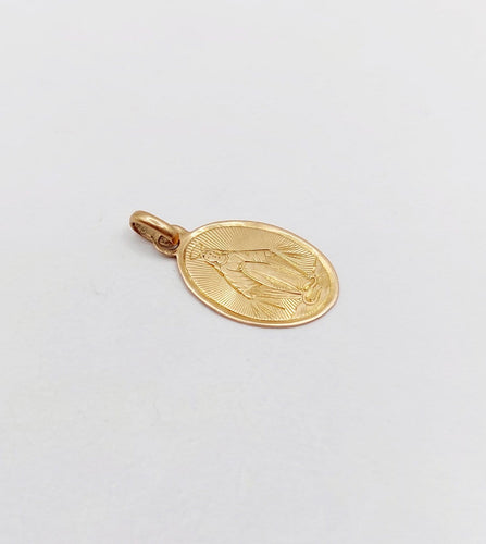 Pendentif Médaille Art nouveau Vierge Marie en or rose 18k 58 Facettes A07008