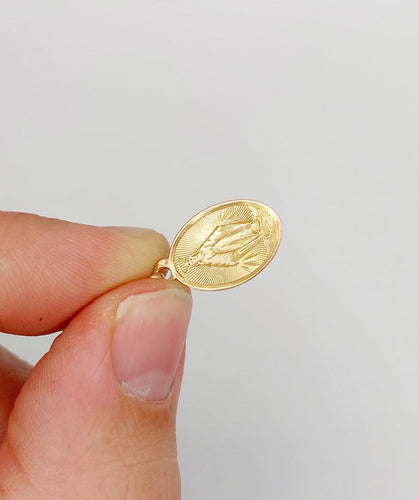 Pendentif Médaille Art nouveau Vierge Marie en or rose 18k 58 Facettes A07008