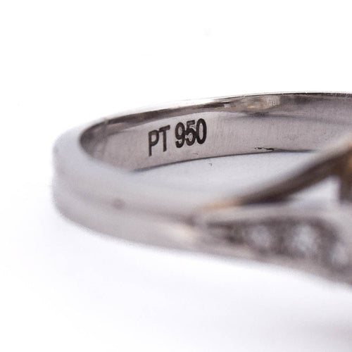 Bague 54 Bague solitaire rétro en platine avec diamants 58 Facettes AN279 (000419)