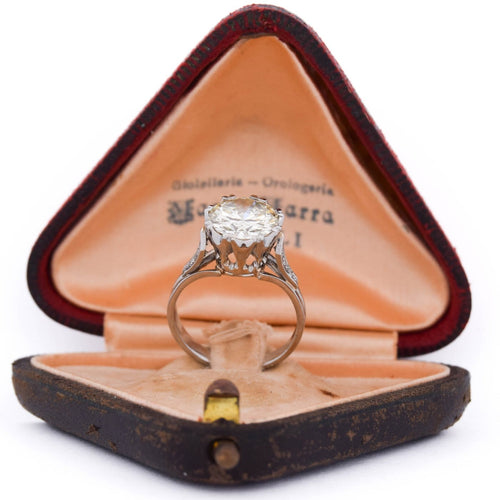 Bague 54 Bague solitaire rétro en platine avec diamants 58 Facettes AN279 (000419)