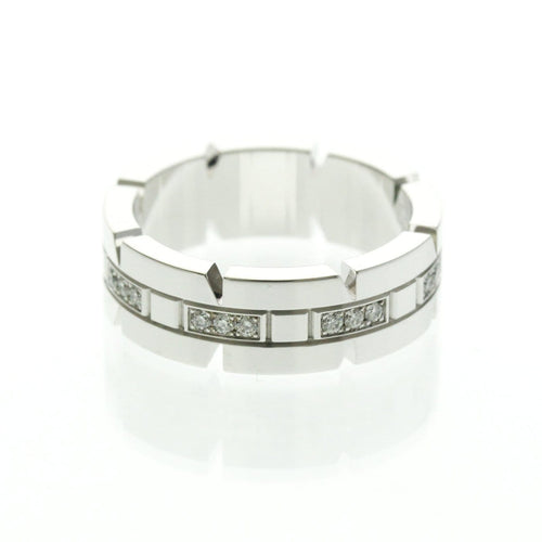 Bague 50 Cartier - Bague Tank Française en or blanc et diamants 58 Facettes evtg20z3s2