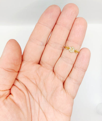 Bague 51 Bague marguerite antique en or 18k et perles, anneau torsadé 58 Facettes A07010