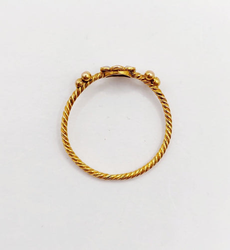 Bague 51 Bague marguerite antique en or 18k et perles, anneau torsadé 58 Facettes A07010