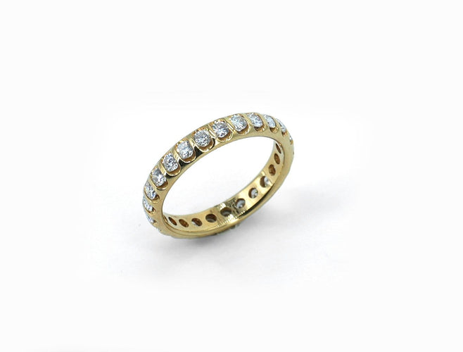Bague 54 Alliance américaine - Bague en or jaune 18 carats et diamants 1,05 ct 58 Facettes 147/15