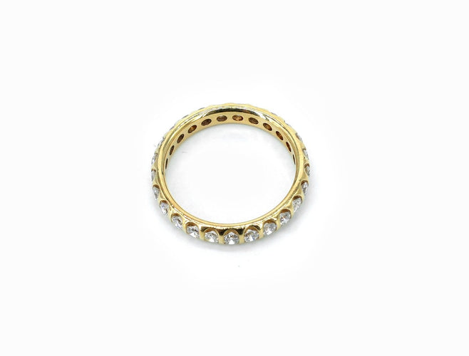 Bague 54 Alliance américaine - Bague en or jaune 18 carats et diamants 1,05 ct 58 Facettes 147/15