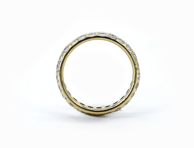 Bague 54 Alliance américaine - Bague en or jaune 18 carats et diamants 1,05 ct 58 Facettes 147/15