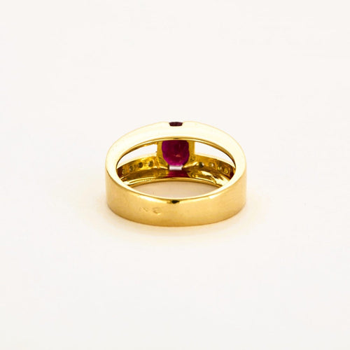 Bague 55 Bague jonc rubis et diamants en or jaune 18K 58 Facettes LMB-184