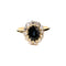 Bague 50 Bague marguerite saphir ovale et diamants en or jaune 18K 58 Facettes LMB-350