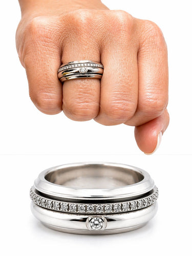 Bague 55 Piaget Possession - Bague en or blanc 18 carats et diamants T55 58 Facettes Pos