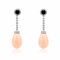 Boucles d'oreilles Boucles d’oreilles - Agate noire, corail rose et diamants en platine 58 Facettes 50445