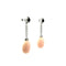 Boucles d'oreilles Boucles d’oreilles - Agate noire, corail rose et diamants en platine 58 Facettes 50445