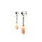 Boucles d'oreilles Boucles d’oreilles - Agate noire, corail rose et diamants en platine 58 Facettes 50445