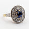 Bague 51.5 Bague pompadour Art déco en or 18k et platine, saphir et diamants 58 Facettes A07014