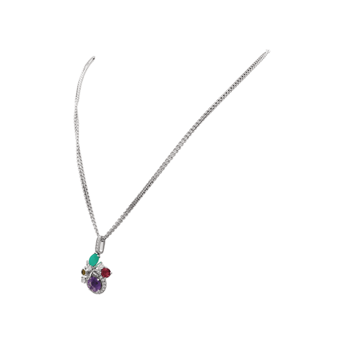 Collier Collier Chaumet, "Attrape-moi... si tu m'aimes", or blanc, diamants, pierres de couleurs. 58 Facettes 35587