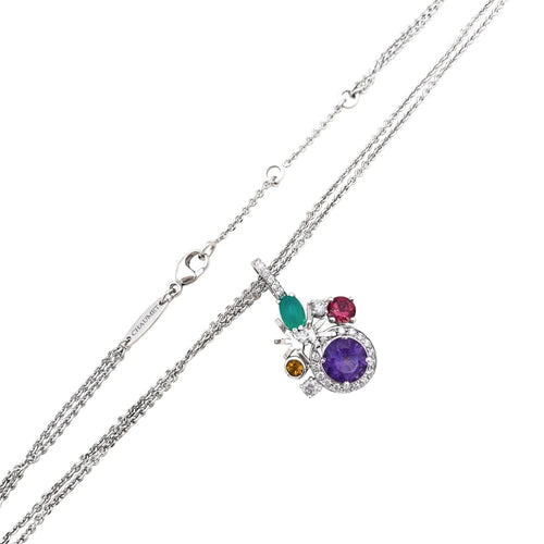 Collier Collier Chaumet, "Attrape-moi... si tu m'aimes", or blanc, diamants, pierres de couleurs. 58 Facettes 35587