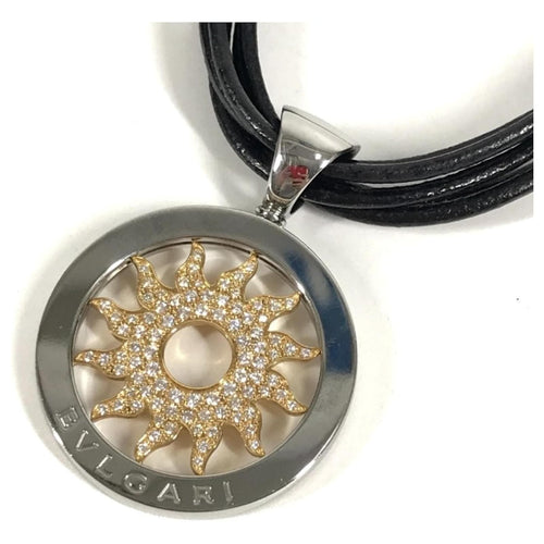 Pendentif Pendentif Bulgari Sole en or, acier et diamants 58 Facettes 22824