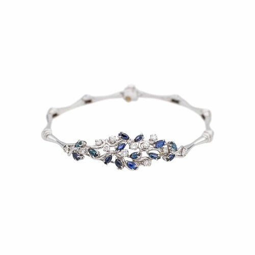 Bracelet Bracelet Or blanc Saphir, Diamant 58 Facettes 5281128CN