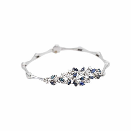 Bracelet Bracelet Or blanc Saphir, Diamant 58 Facettes 5281128CN