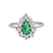 Bague 49 Bague Poire Or blanc Emeraude, Diamants 58 Facettes 5281132CN