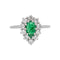 Bague 49 Bague Poire Or blanc Emeraude, Diamants 58 Facettes 5281132CN