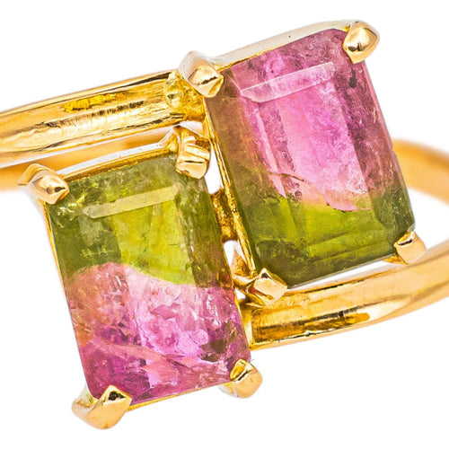 Bague 54 Bague Toi et moi Or jaune Tourmaline melon d'eau 58 Facettes 5450149CN