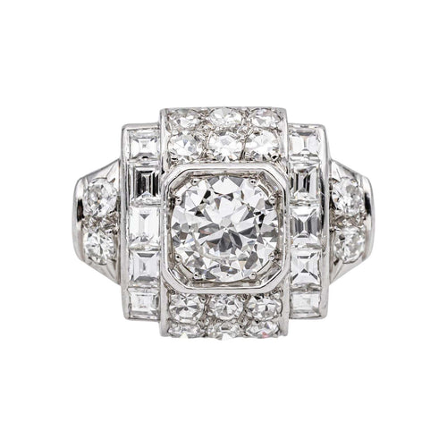 Bague 52 Bague Art déco Platine Diamant, Diamants 58 Facettes 5419004CN