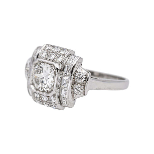 Bague 52 Bague Art déco Platine Diamant, Diamants 58 Facettes 5419004CN