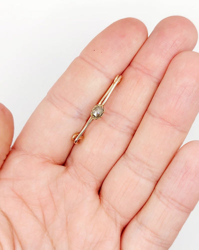 Broche Broche épingle à nourrice antique en or rose 18k et diamant taille rose 58 Facettes A07015