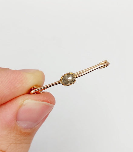 Broche Broche épingle à nourrice antique en or rose 18k et diamant taille rose 58 Facettes A07015