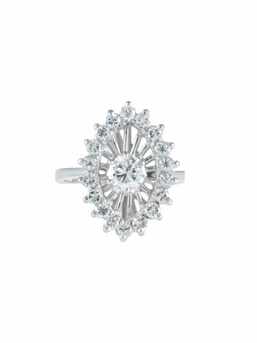 Bague 53 Bague marquise en or blanc et diamants 58 Facettes BO/220018 STA