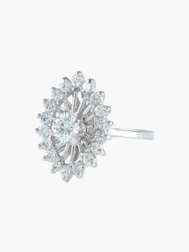 Bague 53 Bague marquise en or blanc et diamants 58 Facettes BO/220018 STA
