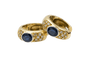 Boucles d'oreilles Boucles d'oreilles vintage - Saphirs et diamants en or jaune et blanc 750 58 Facettes 10099